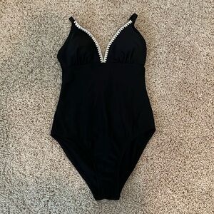 Kona Sol One Piece Swimsuit- Black Crochet